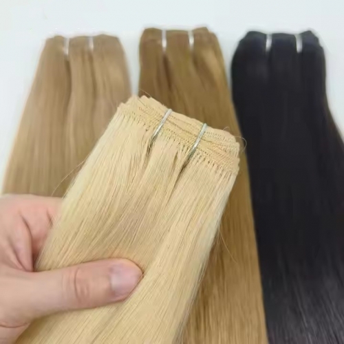 Machine Made Weft Raw European Hair Russian Hair 100% Human Hair Machine Weft