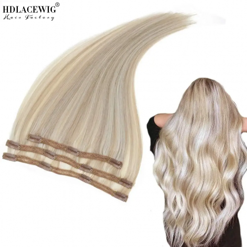 Custom Color Lace Clip in Hair Extensions  Mixed Color Piano Color P22/613 TP4/613 Raw Russian and Virgin Indian Human Hair 16-26inch