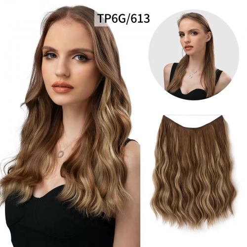 100% Thickness Custom mixed color TP 6G/613 Halo Hair Extensions Full Hair Ends Raw Russian Virgin Indian Human Hair Extensions Factory Directly