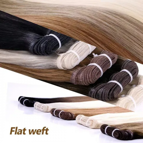 Flat Weft Raw European Hair Russian Hair Customized Length Double Drawn Seamless High Quality Human Hair Extensions