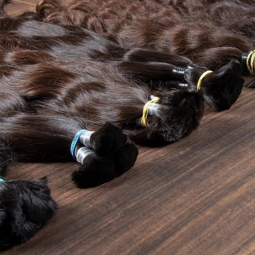 Best Quality Full Aligned Russian Hair Extensions Single Donor Hair Bulk No Shedding No Tangle, Double Drawn Bulk Human Hair for Braiding