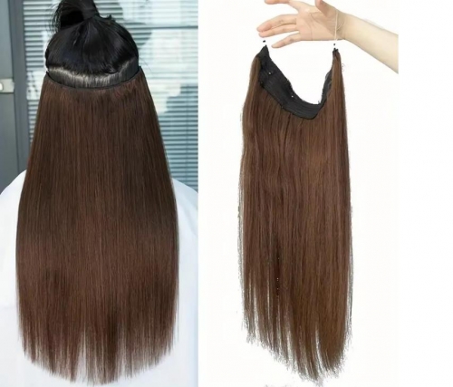 Halo Hair Extensions Raw Russian Virgin Indian Human Hair Extensions 16-26 inch