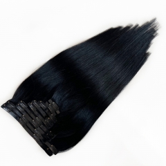 Stock Seamless PU Clip Ins 0.8cm*4cm 9pieces 120gram Per Set Virgin Remy Double Drawn Hair Extensions